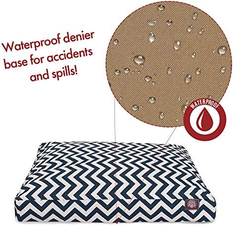 Majestic Pet Rectangular Dog Bed, Small, 27x20x4 in, Washable, Navy Blue