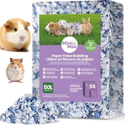 Hamster Bedding 50L Guinea Pig Paper Bedding Odor Control 99% Dust-Free