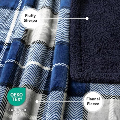 PetAmi Waterproof Dog Blanket for Small Puppy Cat, 29x40, Plaid Light Grey