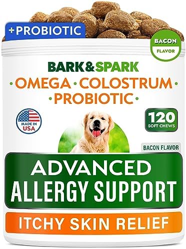 Advanced Dog Allergy Relief - Skin Health & Anti-Itch Chews with Omega-3