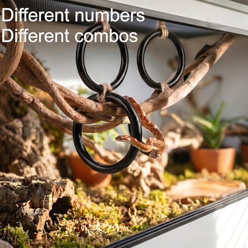 Horsmiyla 3-Ring DIY Snake Climbing Rings for Ball Python Tank Decor
