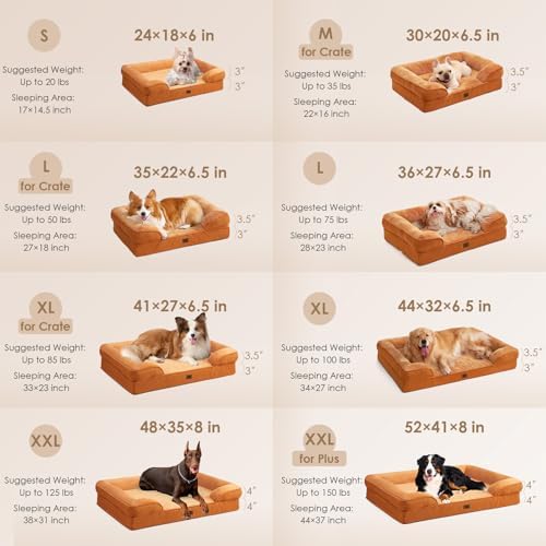 EHEYCIGA Orthopedic Dog Beds Large Sized Dog, Waterproof Washable Pet Bed