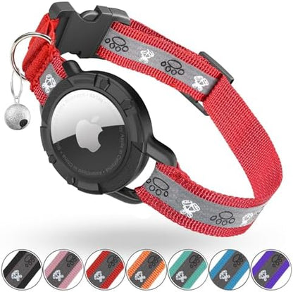 Reflective AirTag Cat Collar, Integrated Cat Collar with Air Tag Holder