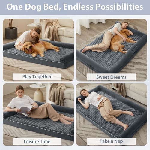 BFPETHOME Orthopedic Washable Human Dog Bed for Adult & Dog Cozy Sleep