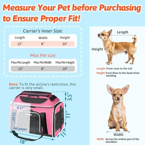 Petskd Top-Expandable Small Pet Carrier 18"x11"x11" Airline Approved