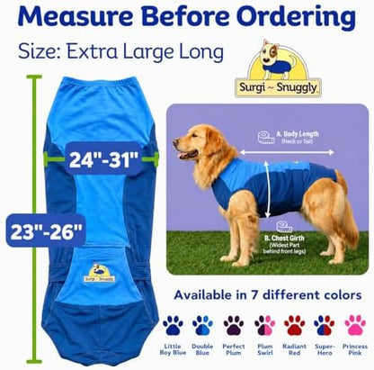 Surgi Snuggly Dog Surgery Recovery Suit, Cone Alternative, Spay/Neuter XLL