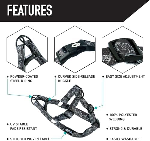 Wolfgang Heavy Duty Adjustable Dog Harness, Pull-Tested to Over 800 lbs for Walking & Training, WolfMountain Print, Extra Large