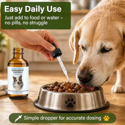 Longevity Supplement for Dogs, Senior Dog Supplements with NMN, NAD+, CoQ10 & Resveratrol - Nanoliposomal Liquid Drops for Joint Support, Heart Health & Healthy Aging - 60ml