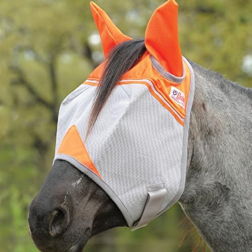 Cashel Crusader Fly Mask, Standard with Ears (Orange, Arabian)