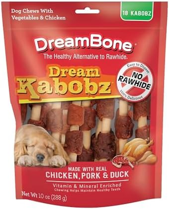 DreamBone Kabobz Rawhide-Free Dog Treats With Real Protein, 18 Count