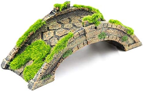 AQUA KT Fish Tank Arch-Bridge Drawbridge with Moss Grass for Aquarium Decor