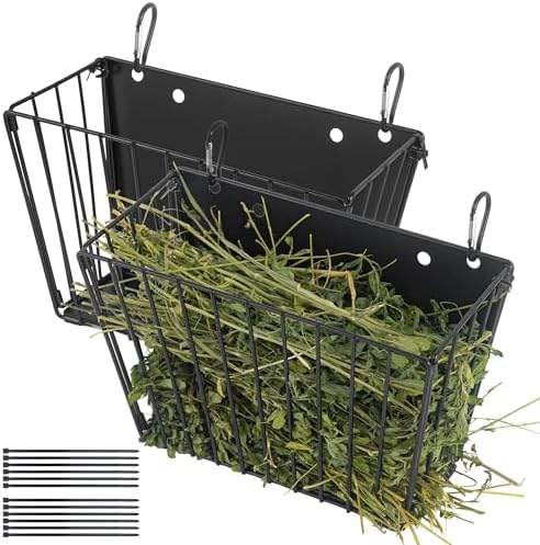 2PCS Rabbit Hay Feeder with Heavy-Duty Metal Frame Guinea Pig Hay Feeder for Rabbits， Bunny, Guinea Pigs, Chinchillas， 9.6x4.5x6.3 inch