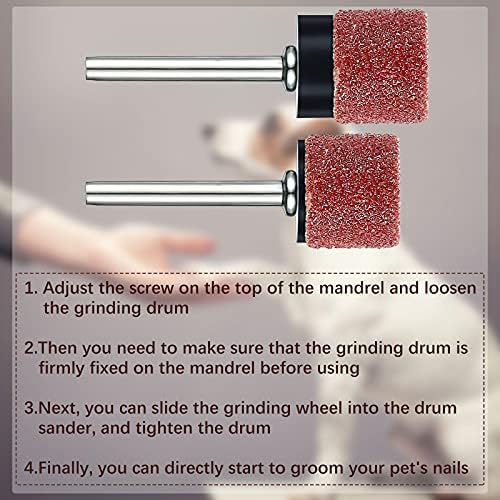 Leelosp 22Pcs Dog Nail Grinder Bands Drums,1/2 Inch 60 Grit and 100 Grit