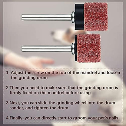 Leelosp 22Pcs Dog Nail Grinder Bands Drums,1/2 Inch 60 Grit and 100 Grit