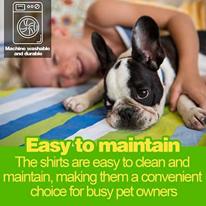 Paiaite 3-Piece Striped Shirt Set - Light Color Cotton Sleeveless Puppy Dog Shirts & Sweatshirt - Breathable Pet Apparel Tank Top for Small & Medium Dogs