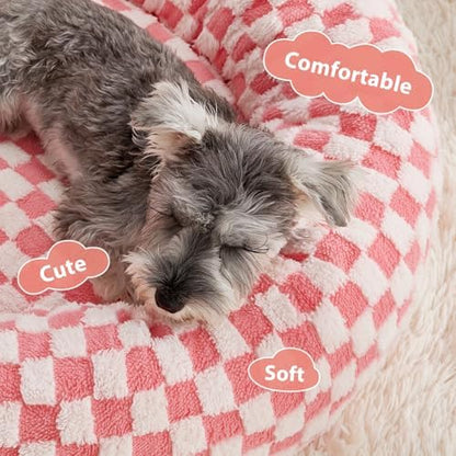 BFPETHOME Small Washable Cozy Donut Dog Beds for Dogs