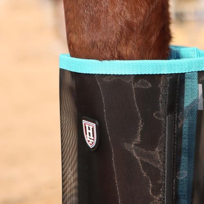 Harrison Howard Loose-Fitting Horse Fly Leggings Breathable, Tear-Resistant Fine Mesh Leg Guards Stay-on Comfortable Fly Boots (Set of 4)