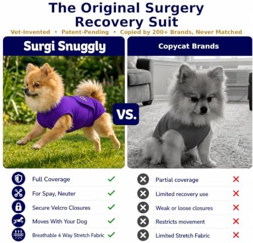 Surgi Snuggly Dog Surgery Recovery Suit, Cone Alternative, Spay/Neuter ML