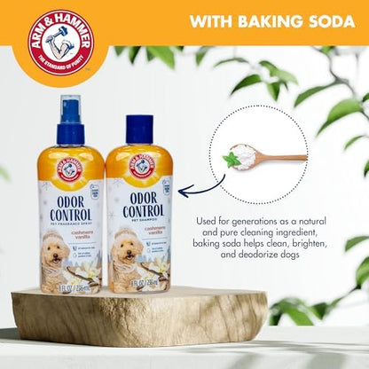 Arm & Hammer Odor Control Pet Grooming Gift Set, Cashmere Vanilla, 8 Fl Oz