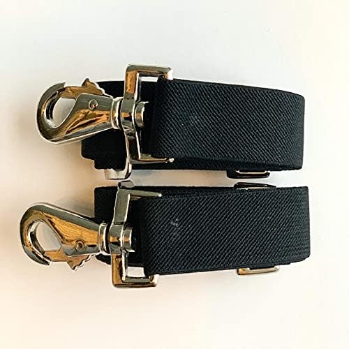 Majestic Ally Pack of 2 Adjustable Length Horse Blanket Sheet Replacement Elastic Leg Strap with Double Swivel Snaps (Black)