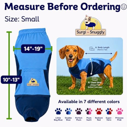 Surgi Snuggly Dog Surgery Recovery Suit, Cone Alternative, Spay/Neuter S