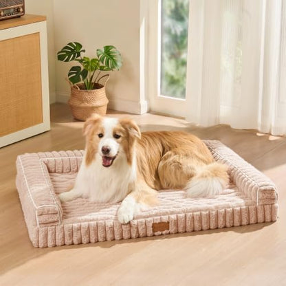 Orthopedic Large Dog Bed Furry Pet Bed, Washable Cover 36''X24''