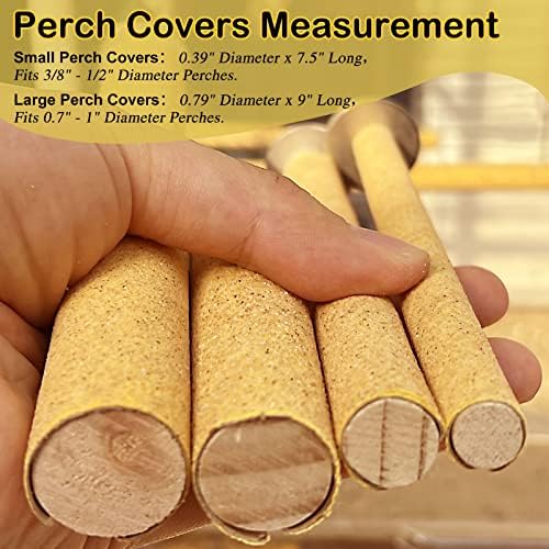 S&X 18-Pack Large Perch Covers for Parakeets, Lovebirds, Parrotlets, Finches, Canaries, Sand Perch Covers, 3/4" Diameter X 9" Long