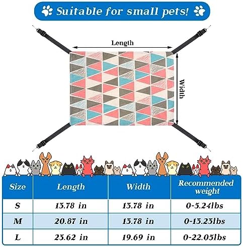 Jetec 2 Pack Cat Hammock for Cage, Geometry Pattern, L