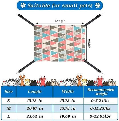 Jetec 2 Pack Cat Hammock for Cage, Geometry Pattern, L