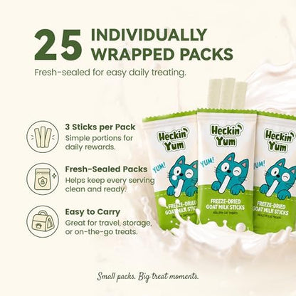 Freeze Dried Chicken Stick Cat Treats with Goat Milk & Cellulose 25 Packs