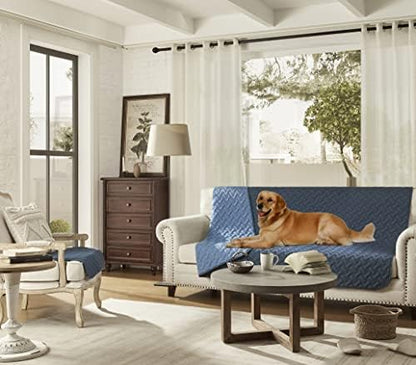 gogobunny 100% Double Sided Waterproof Dog Blanket Soft Pet Bed Cover Reversible Protect Furniture Couch Sofa Car for Puppy Cat Kids (Dark Blue/Light Blue, 40x50 Inch (Pack of 1))