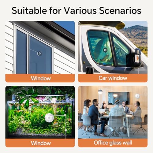 Window Cameras for Home Security: Indoor Camera for Outdoor Monitoring with 2K Full Color Night Vision Motion Human Vehicle Detection Easy Installation (2.4Ghz-2pcs)