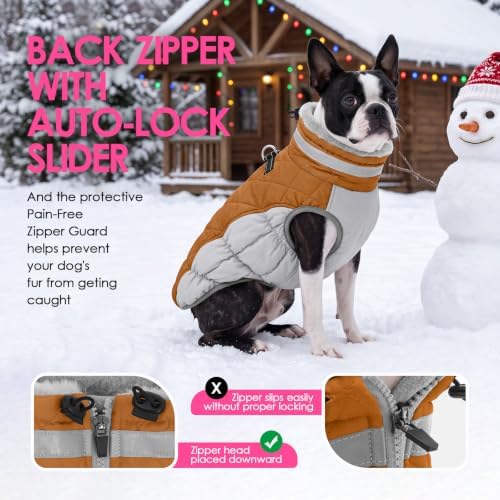 AOFITEE Dog Jacket for Large Dogs Warm Dog Winter Coats with Harness