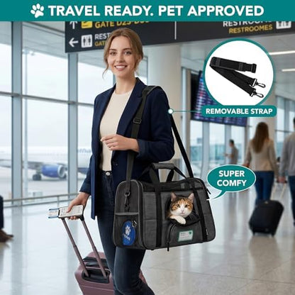 PetAmi Airline Approved Pet Carrier Cats Small Dogs, Small Heather Charcoal