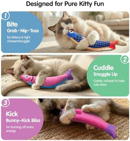 PetBusy Cat Toys with [5000 mg A+Natural Catnip & Silvervine] Kicker Fun