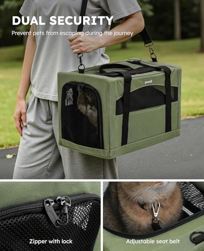 Pecute Cat Carrier Stable, Pet Carrier with Privacy Partition,Green