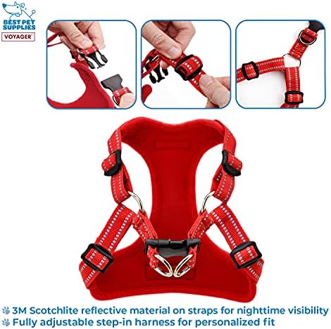 Voyager Step-in Flex Adjustable Dog Harness - Red, X-Small