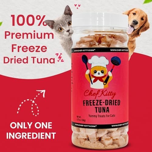 Wild Caught Freeze Dried Tuna Cat & Dog Treats, Omega-3, 1.75oz
