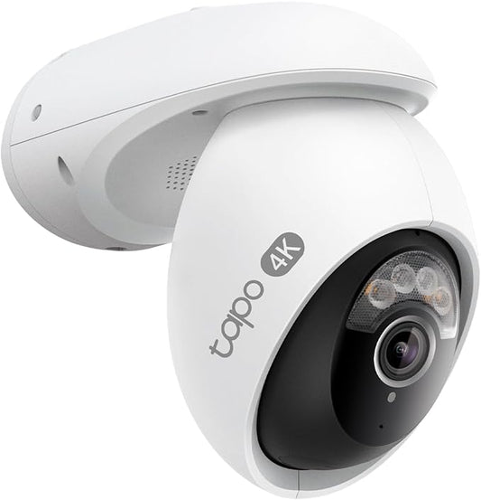 Tapo 4K 8MP Wired Pan/Tilt Outdoor Security Camera, Free Person/Vehicle Detect & 360° View, Color Night, Local AI, SD/Cloud Storage, Works w/Alexa & Google Assistant, 2.4 GHz WiFi C560WS