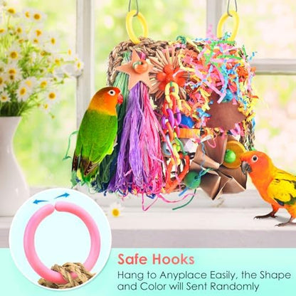 KATUMO Bird Toys, Grass Mat Foraging Chew Toy for Parakeet Cockatiel