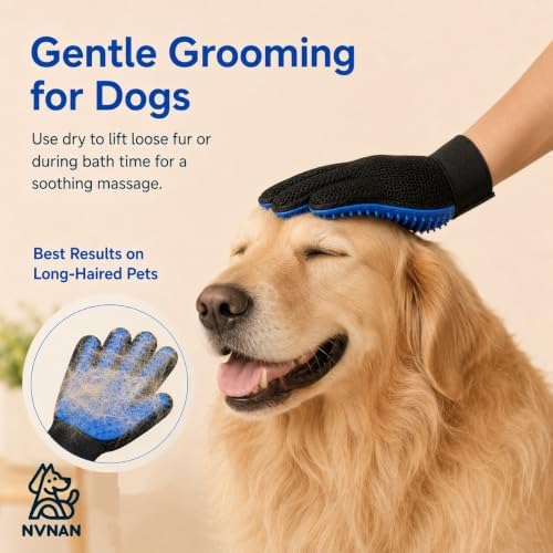 NVNAN Cat & Dog Grooming Glove and Curry Brush Set