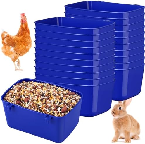Zhehao 20 Pcs Poultry Water Cups Chicken Waterer Cups 18 oz, Dark Blue