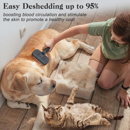 Swihauk Self Cleaning Slicker Brush - Skin Friendly for Dogs & Cats, Deshedding Grooming Tool for Shedding Hair, Puppy Brush for Haired Pets