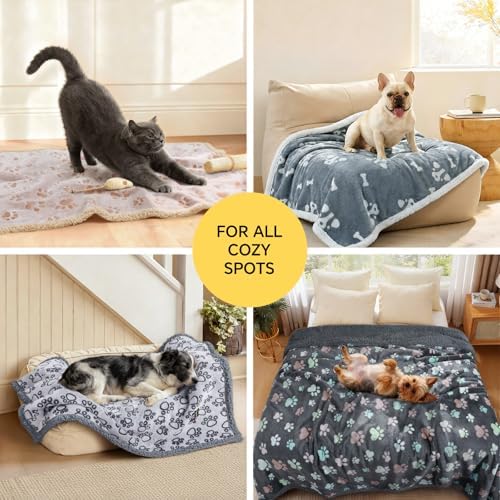 Luciphia Waterproof Dog Blanket Reversible Sherpa Fleece for Small Dogs Cat