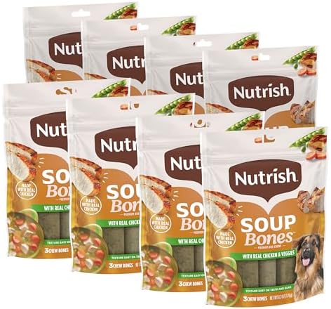 Nutrish Soup Bones Dog Chews, 6.3 oz. Bag, Pack of 8 (Rachael Ray)