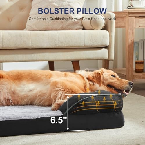 FURTIME Orthopedic Supportive Large Dog Bed, XL Waterproof Pet Bed