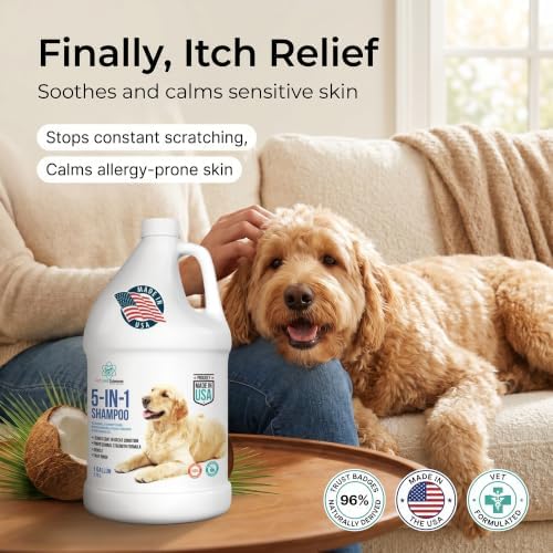 Gallon Bottle - 5 in 1 Dog Shampoo - Groomers Choice - Made in The USA