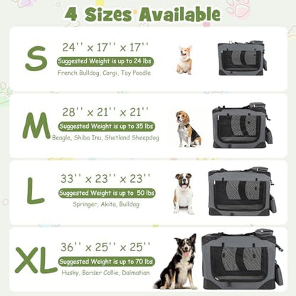 Giantex Collapsible Soft Dog Crate, 36 Inch Portable Travel Dog Kennel