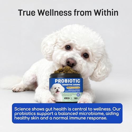 Probiotics for Dogs, 10B CFU, Digestive Health, 180 Chews