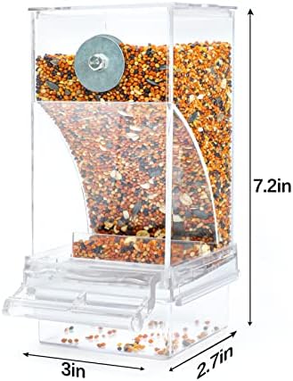 Rypet 2 Pack No-Mess Automatic Bird Feeder, Parakeet Cage Accessories